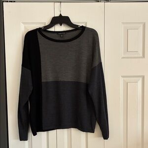 Eileen Fisher Black and Gray Knit Top